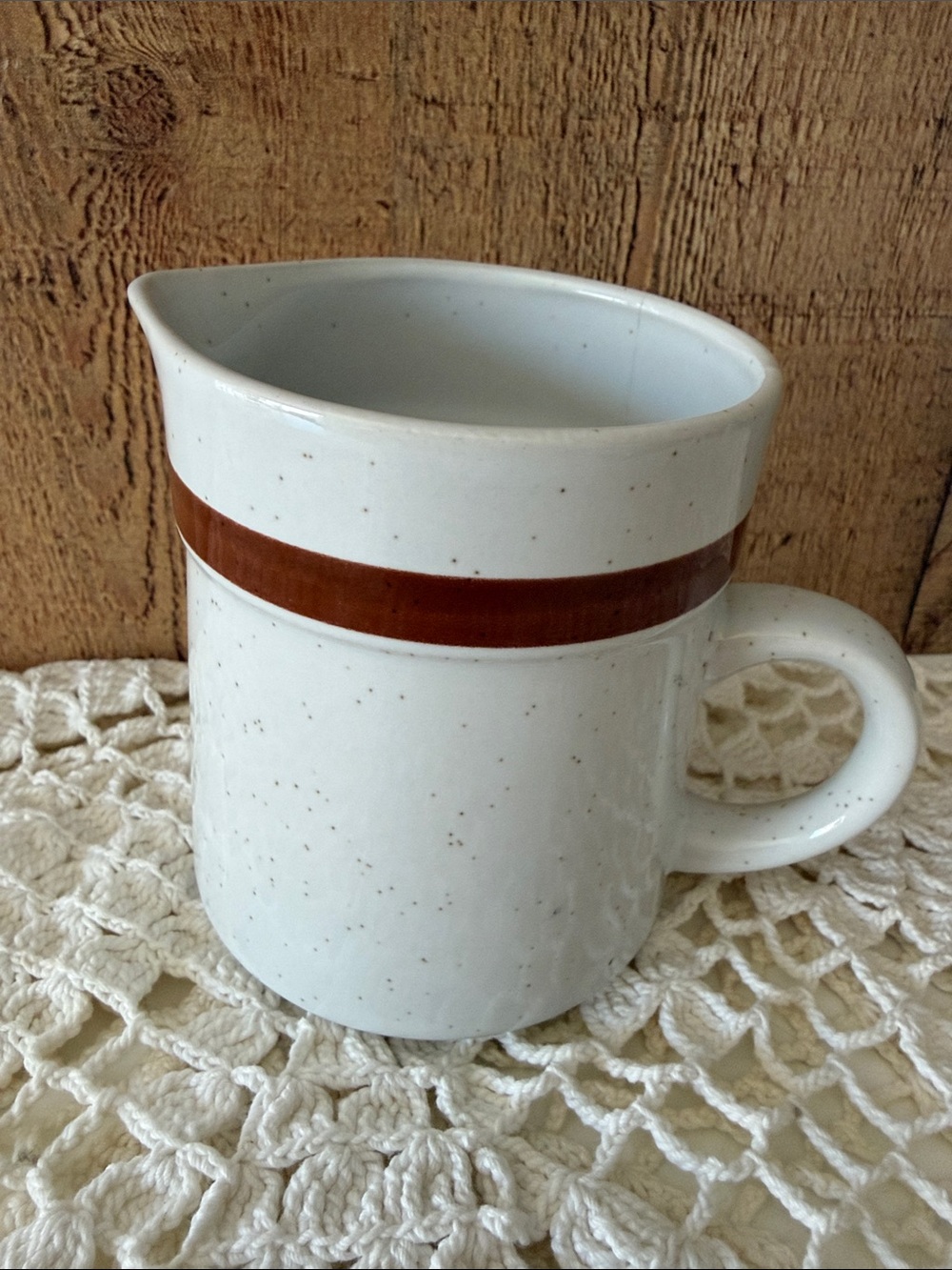 VTG MCM Specked Stoneware Cream and Brown Creamer